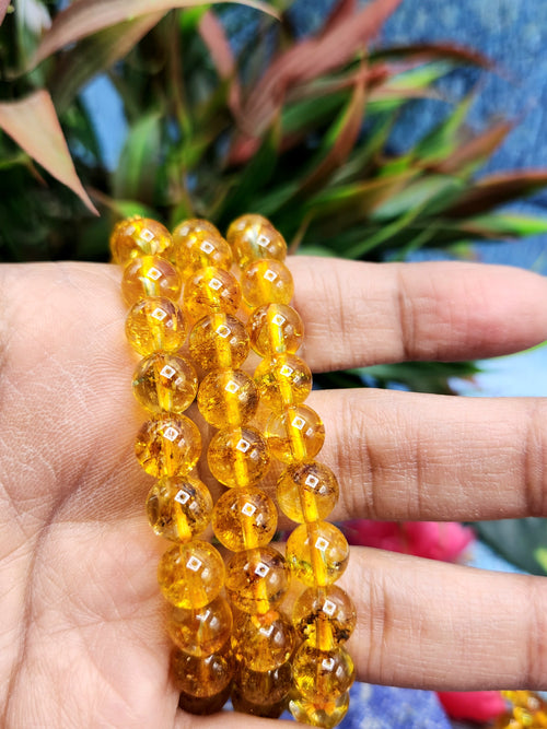 Dark Citrine Bracelet with 8mm Beads - A Radiant Path to Abundance and Joy