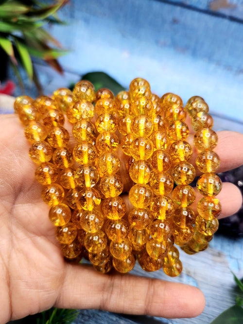 Dark Citrine Bracelet with 8mm Beads - A Radiant Path to Abundance and Joy | ONE PIECE ONLY
