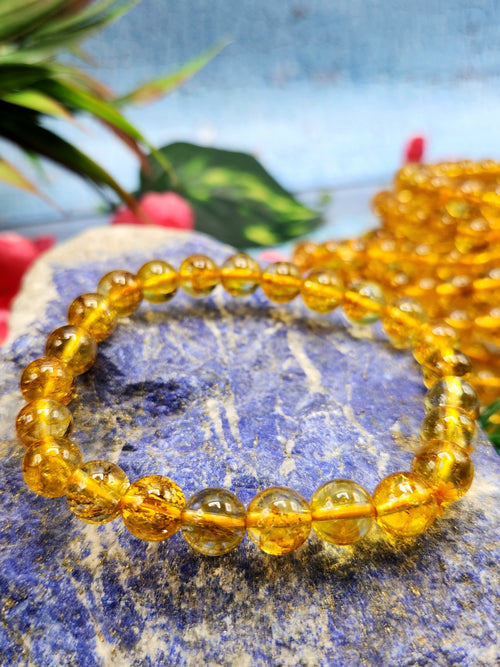 Dark Citrine Bracelet with 8mm Beads - A Radiant Path to Abundance and Joy | ONE PIECE ONLY