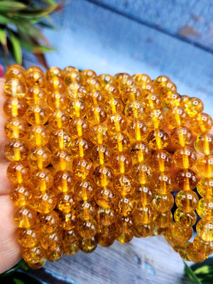 Dark Citrine Bracelet with 8mm Beads - A Radiant Path to Abundance and Joy