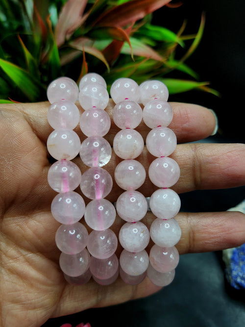 Rose Quartz Bracelet with 10 mm Beads - The Embodiment of Love and Serenity | ONE PIECE ONLY