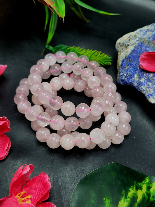 Rose Quartz Bracelet with 10 mm Beads - The Embodiment of Love and Serenity | ONE PIECE ONLY