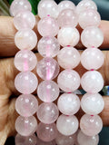 Rose Quartz Bracelet with 10 mm Beads - The Embodiment of Love and Serenity