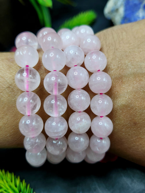 Rose Quartz Bracelet with 10 mm Beads - The Embodiment of Love and Serenity