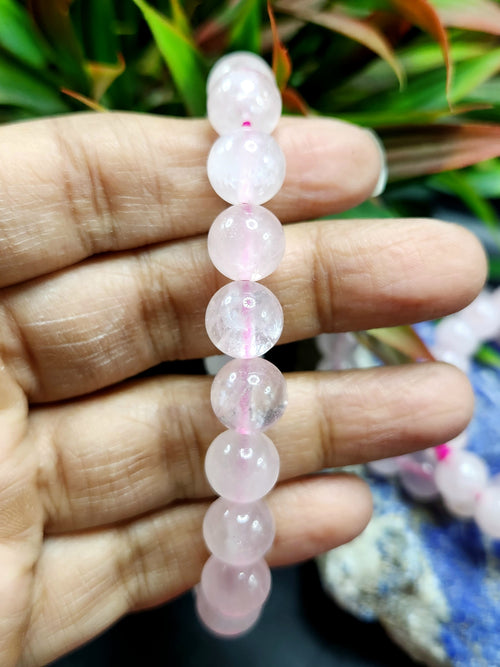 Rose Quartz Bracelet with 10 mm Beads - The Embodiment of Love and Serenity | ONE PIECE ONLY