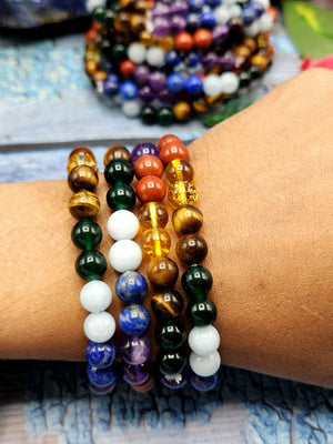 7 Chakra Bracelet with 8mm Beads - A Harmonious Journey to Balance and Enlightenment | ONE PIECE ONLY