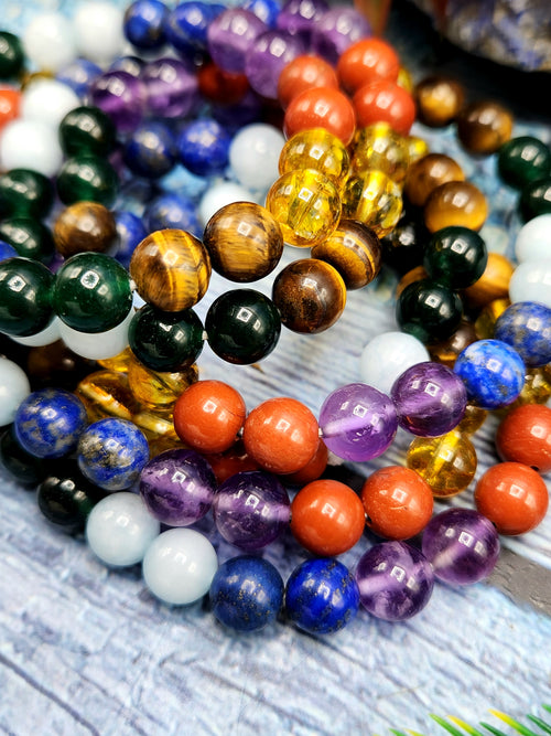 7 Chakra Bracelet with 8mm Beads - A Harmonious Journey to Balance and Enlightenment | ONE PIECE ONLY