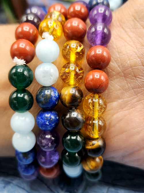 7 Chakra Bracelet with 8mm Beads - A Harmonious Journey to Balance and Enlightenment | ONE PIECE ONLY