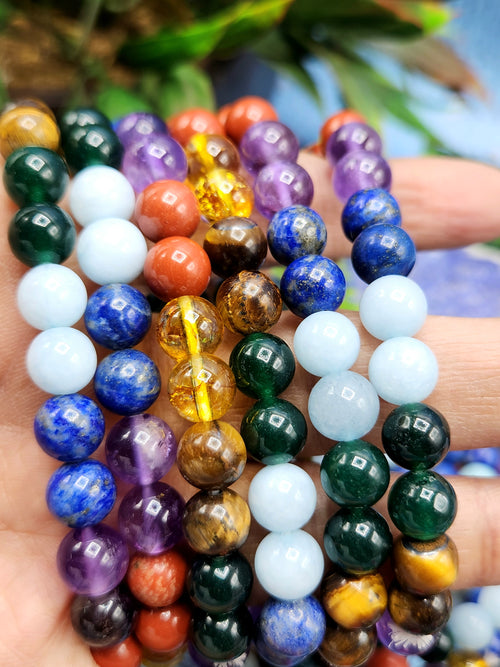 7 Chakra Bracelet with 8mm Beads - A Harmonious Journey to Balance and Enlightenment | ONE PIECE ONLY