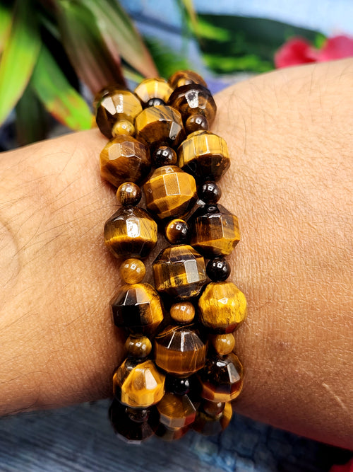 Tiger Eye Hexagonal Beads Bracelet - A Journey to Strength and Clarity | ONE PIECE ONLY