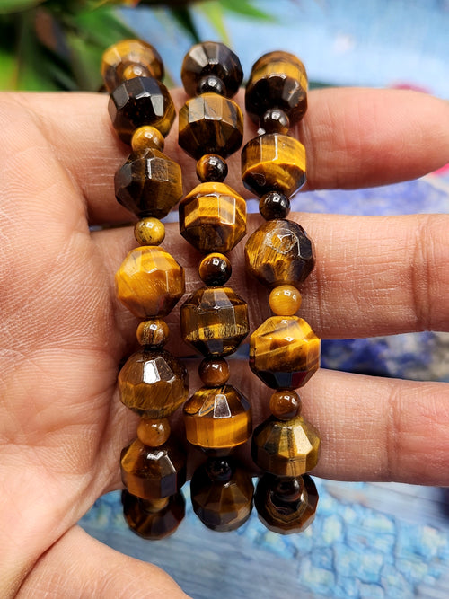 Tiger Eye Hexagonal Beads Bracelet - A Journey to Strength and Clarity