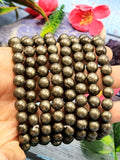 Pyrite Bracelet - Harnessing Vitality and Empowerment with the 8mm Bead Bracelet | ONE PIECE ONLY