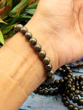 Pyrite Bracelet - Harnessing Vitality and Empowerment with the 8mm Bead Bracelet | ONE PIECE ONLY