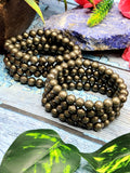 Pyrite Bracelet - Harnessing Vitality and Empowerment with the 8mm Bead Bracelet | ONE PIECE ONLY