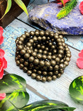 Pyrite Bracelet - Harnessing Vitality and Empowerment with the 8mm Bead Bracelet