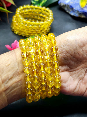 Light Citrine Bead Bracelet - Radiating Joy, Abundance, and Positive Energy in Crystal Healing | ONE PIECE ONLY