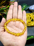 Light Citrine Bead Bracelet - Radiating Joy, Abundance, and Positive Energy in Crystal Healing | ONE PIECE ONLY