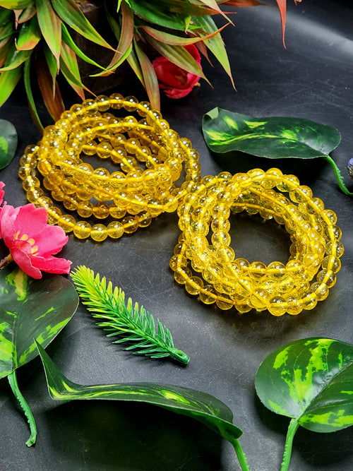 Light Citrine Bead Bracelet - Radiating Joy, Abundance, and Positive Energy in Crystal Healing | ONE PIECE ONLY