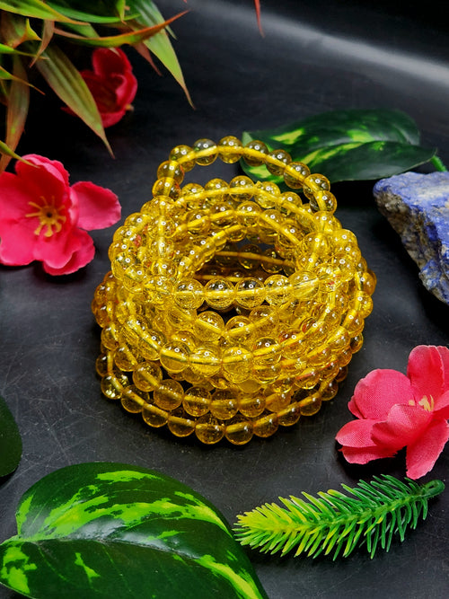 Light Citrine Bead Bracelet - Radiating Joy, Abundance, and Positive Energy in Crystal Healing | ONE PIECE ONLY