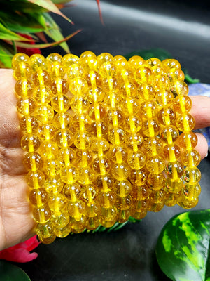 Light Citrine Bead Bracelet - Radiating Joy, Abundance, and Positive Energy in Crystal Healing | ONE PIECE ONLY