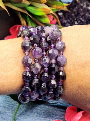 Amethyst Hexagonal Beads Bracelet - Harmonizing Beauty and Spiritual Resonance