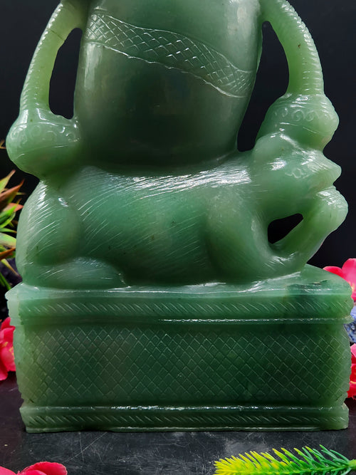 Ganesha Standing Idol in Australian Green Aventurine - The Radiant Guardian | Ganapati statue | Home Decor | Ganesh Murti | gift a ganesha