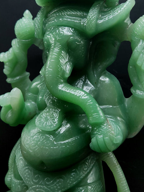 Ganesha Standing Idol in Australian Green Aventurine - The Radiant Guardian | Ganapati statue | Home Decor | Ganesh Murti | gift a ganesha