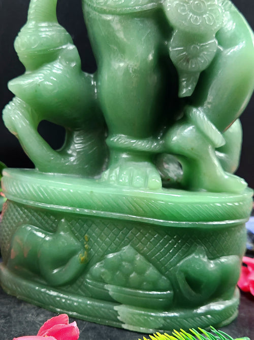 Ganesha Standing Idol in Australian Green Aventurine - The Radiant Guardian | Ganapati statue | Home Decor | Ganesh Murti | gift a ganesha