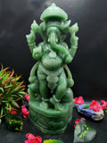 Ganesha Standing Idol in Australian Green Aventurine - The Radiant Guardian | Ganapati statue | Home Decor | Ganesh Murti | gift a ganesha