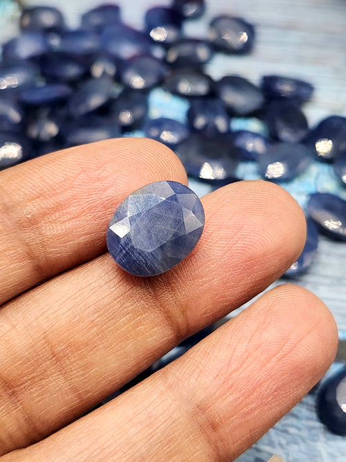 Blue Sapphire Faceted Gemstones : Radiant Azure Treasures | Loose Gemstones | Crystals & Gems for Jewelry - ONE PIECE ONLY