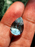 Aquamarine Faceted Gemstones Serenity - The Elegance and Healing Harmony of a Teardrop Gem - Loose Gemstones