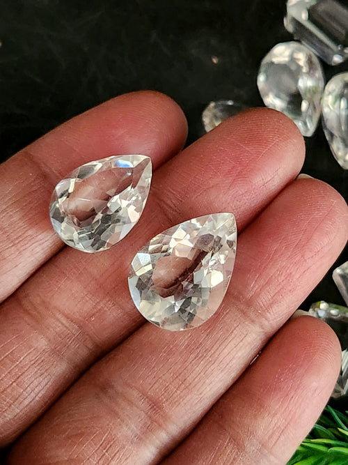 Clear Quartz Faceted Gemstones - The Luminescent Symphony of Purity and Amplified Energy - Loose Gemstones | Lot of 9 units