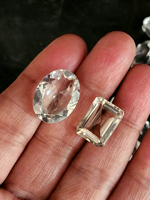 Clear Quartz Faceted Gemstones - The Luminescent Symphony of Purity and Amplified Energy - Loose Gemstones | Lot of 9 units