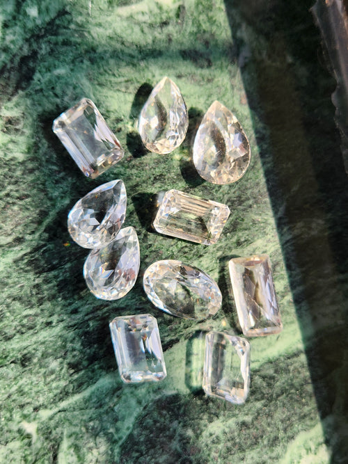 Clear Quartz Faceted Gemstones - The Luminescent Symphony of Purity and Amplified Energy - Loose Gemstones | Lot of 9 units