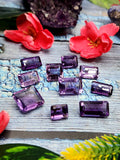 Amethyst Faceted Gemstones - Embracing Wisdom and Tranquility in Rectangular Facets - Loose Gemstones | Lot of 10 units