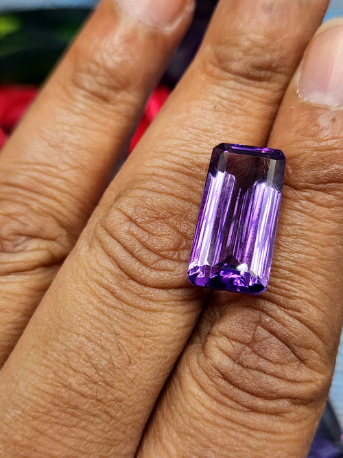 Amethyst Faceted Gemstones - Embracing Wisdom and Tranquility in Rectangular Facets - Loose Gemstones | Lot of 10 units