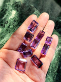 Amethyst Faceted Gemstones - Embracing Wisdom and Tranquility in Rectangular Facets - Loose Gemstones | Lot of 10 units