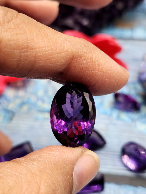 Amethyst Faceted Mixed Shaped Loose Gemstones - Enchanting Elegance - Lot of 6 units