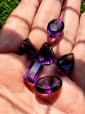 Amethyst Faceted Mixed Shaped Loose Gemstones - Enchanting Elegance - Lot of 6 units