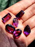 Amethyst Faceted Mixed Shaped Loose Gemstones - Enchanting Elegance - Lot of 6 units