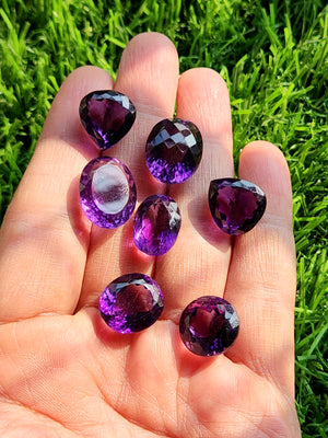 Amethyst Faceted Mix-Shaped Loose Gemstone - Mystical Majesty - Lot of 7 units