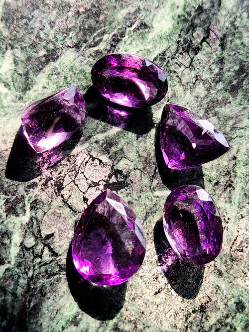 Amethyst Faceted Mix Shaped Loose Gemstone - Embracing Elegance and Healing - Lot of 5 units