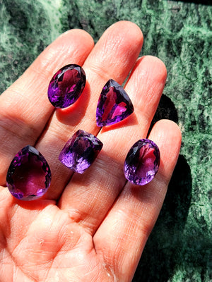Amethyst Faceted Mix Shaped Loose Gemstone - Embracing Elegance and Healing - Lot of 5 units