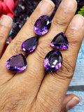 Amethyst Faceted Mix Shaped Loose Gemstone - Enchanting Beauty - Lot of 5 units