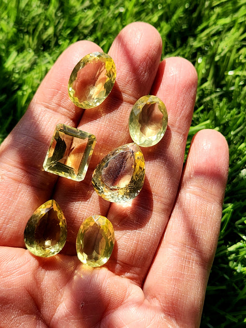 Lemon Quartz Faceted Mix-Shaped Loose Gemstones - Radiant Splendor and