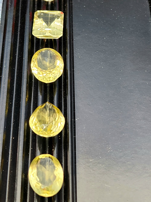 Lemon Quartz Faceted Mix-Shaped Loose Gemstones - Radiant Splendor and Vitality - Lot of 6 units