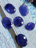 Tanzanite Faceted Oval Shaped Loose Gemstones - Captivating Beauty and Healing Brilliance - Lot of 6 units