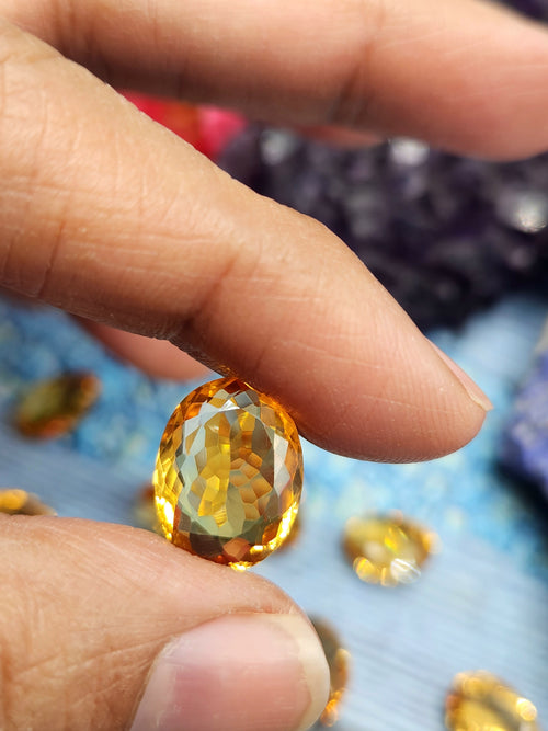 Citrine Faceted Loose Gemstones - Radiance and Elegance in Oval Shapes | Lot of 12 units