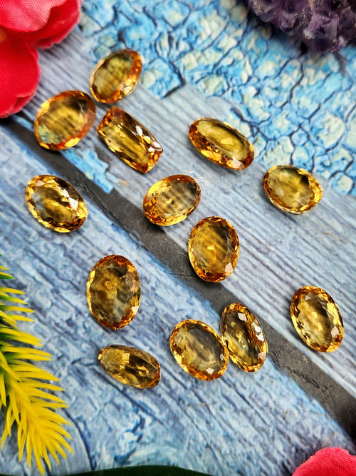 Citrine Faceted Loose Gemstones - Radiance and Elegance in Oval Shapes | Lot of 12 units