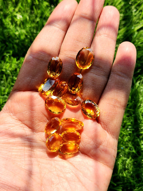 Citrine Faceted Loose Gemstones - Radiance and Elegance in Oval Shapes | Lot of 12 units